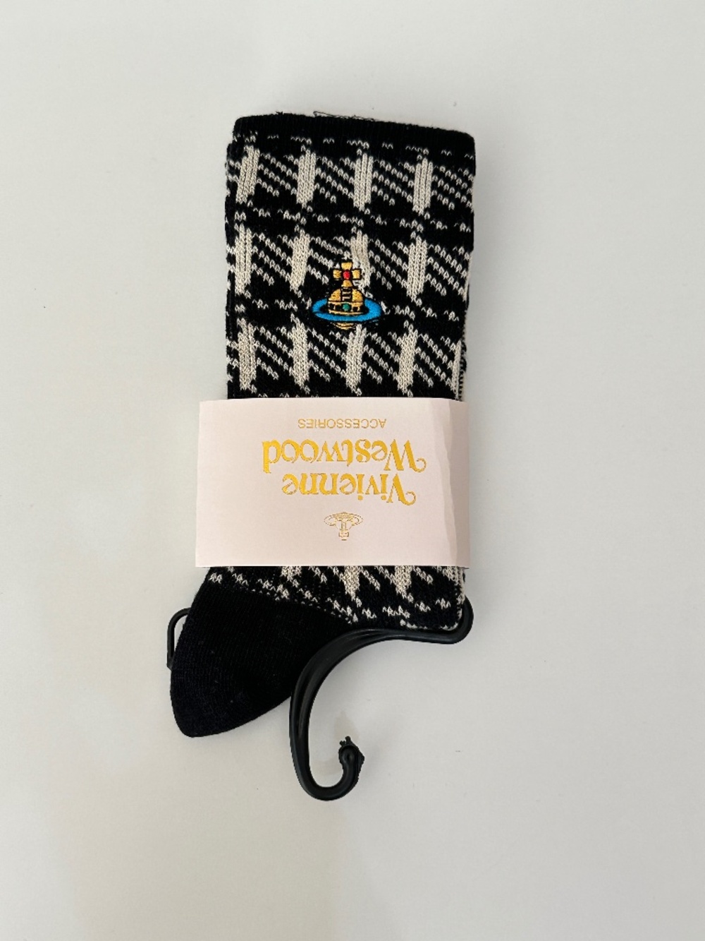 NWT New Vivienne Westwood Black and White Plaid Socks Made in Japan